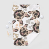 Pattern Dog Paws French Bulldog Golfhanddoek (Insitu)