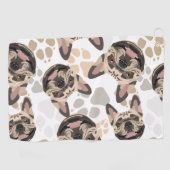 Pattern Dog Paws French Bulldog Golfhanddoek (Horizontaal)