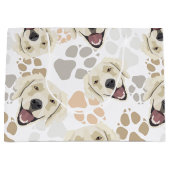 Pattern Dog Paws Golden Retriever Groot Cadeauzakje (Voorkant)
