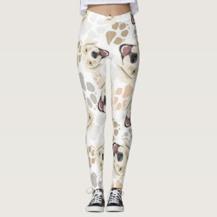 Pattern Dog Paws Golden Retriever Leggings