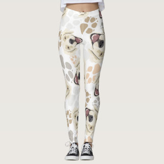 Pattern Dog Paws Golden Retriever Leggings