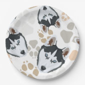 Pattern Dog paws Husky Papieren Bordje (Voorkant)