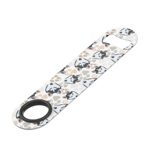 Pattern Dog paws Husky Speed Flessenopener (Voorkant Gekanteld)