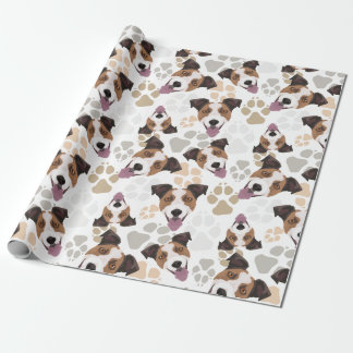 Pattern Dog Paws Jack Russell Terrier Cadeaupapier
