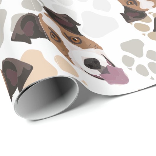 Pattern Dog Paws Jack Russell Terrier Cadeaupapier (Rol Hoek)