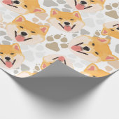 Pattern Dog Paws Shiba Inu Cadeaupapier (Hoek)