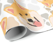Pattern Dog Paws Shiba Inu Cadeaupapier (Rol Hoek)