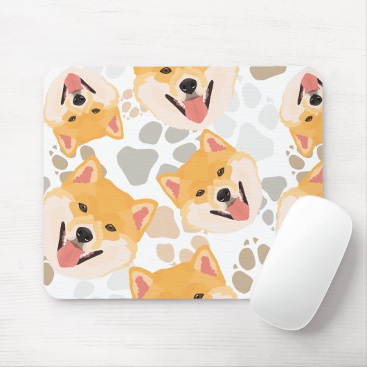 Pattern Dog Paws Shiba Inu Muismat (Met muis)