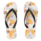 Pattern Dog Paws Shiba Inu Teenslippers (Voetbed)