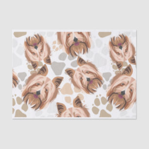Pattern Dog Paws Yorkshire Terrier Tissuepapier