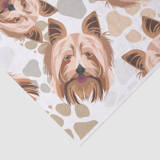 Pattern Dog Paws Yorkshire Terrier Tissuepapier (Detail)