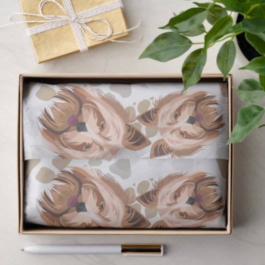 Pattern Dog Paws Yorkshire Terrier Tissuepapier (Geschenk)