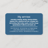  Pattern & Duster, portier, Maid Visitekaartje (Achterkant)