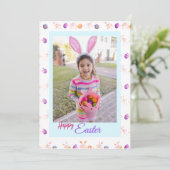 Pattern Easter Photo Holiday Kaart (Staand voorkant)