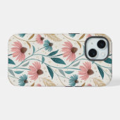 Pattern Echineceas Glitter iPhone 15 Case (Achterkant horizontaal)