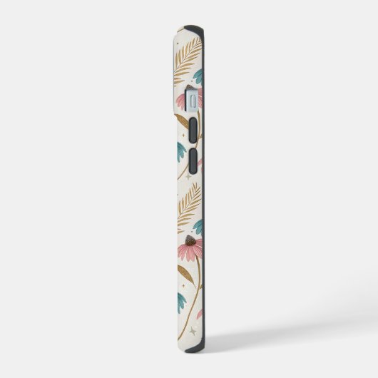Pattern Echineceas Glitter iPhone 15 Case (Linkerkant)