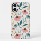 Pattern Echineceas Glitter iPhone Hoesje (Achterkant)