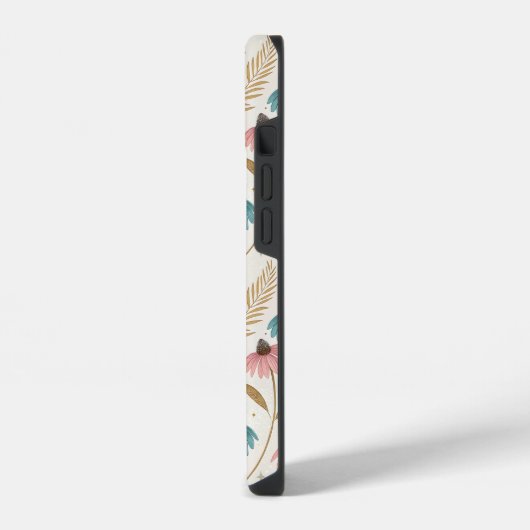 Pattern Echineceas Glitter iPhone Hoesje (Linkerkant)
