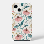 Pattern Echineceas Glitter iPhone Hoesje (Achterkant)