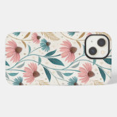 Pattern Echineceas Glitter iPhone Hoesje (Achterkant horizontaal)