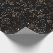 Pattern Elegant gold embellishing on black Wrapp Cadeaupapier (Hoek)