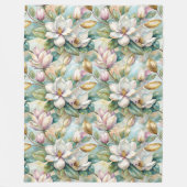 Pattern Elegant Magnolia Flowers Fleece Deken (Voorkant)