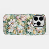 Pattern Elegant Magnolia Flowers iPhone Hoesje (Achterkant horizontaal)
