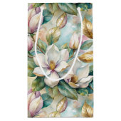 Pattern Elegant Magnolia Flowers Klein Cadeauzakje (Achterkant)