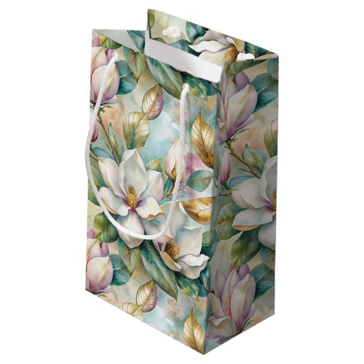 Pattern Elegant Magnolia Flowers Klein Cadeauzakje (Achterkant Gekanteld)