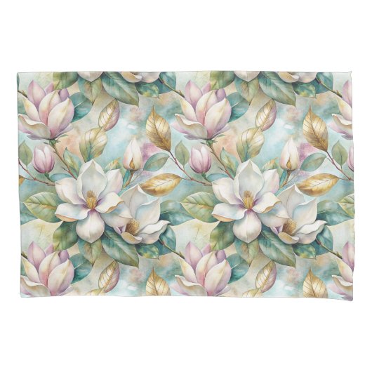 Pattern Elegant Magnolia Flowers Kussensloop (Voorkant-Links)