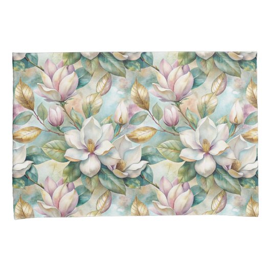 Pattern Elegant Magnolia Flowers Kussensloop (Voorkant-Rechts)