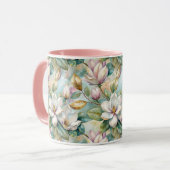 Pattern Elegant Magnolia Flowers Mok (Voorkant links)