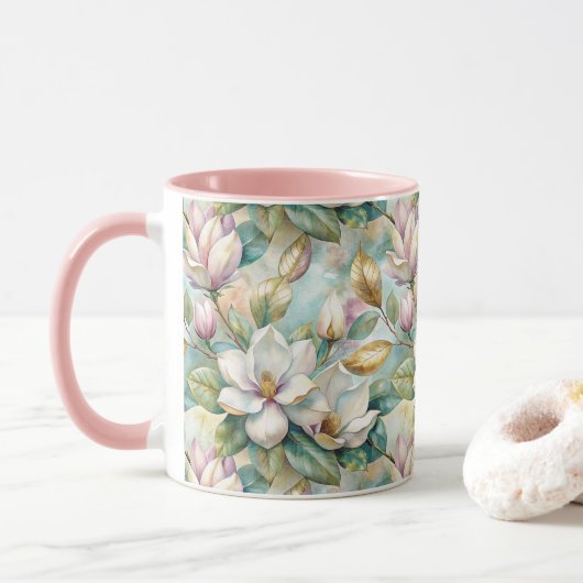 Pattern Elegant Magnolia Flowers Mok (Met donut)