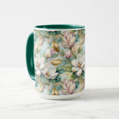 Pattern Elegant Magnolia Flowers Mok (Voorkant links)