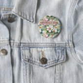 Pattern Elegant Magnolia Flowers Ronde Button 5,7 Cm (In situ)