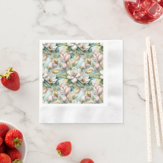 Pattern Elegant Magnolia Flowers Servet (Insitu)