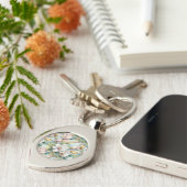 Pattern Elegant Magnolia Flowers Sleutelhanger (Zijkant)