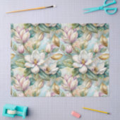 Pattern Elegant Magnolia Flowers Tissuepapier (Craft)