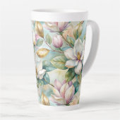 Pattern Elegant Magnolias Latte Mok (Rechterhoek)