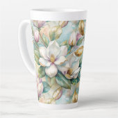 Pattern Elegant Magnolias Latte Mok (Linkerhoek)