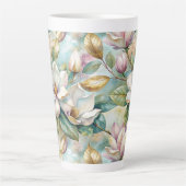 Pattern Elegant Magnolias Latte Mok (Voorkant)