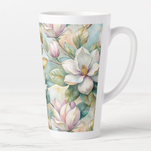 Pattern Elegant Magnolias Latte Mok (Rechts)