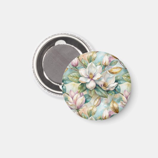 Pattern Elegant Magnolias Magneet (Voorkant / Achterkant)