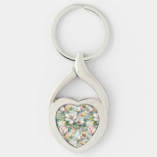 Pattern Elegant Magnolias Sleutelhanger (Voorkant)