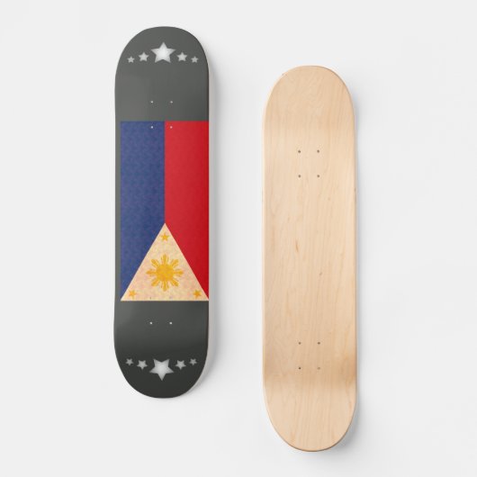  Pattern Filipino Flag Skateboard (Voorkant)