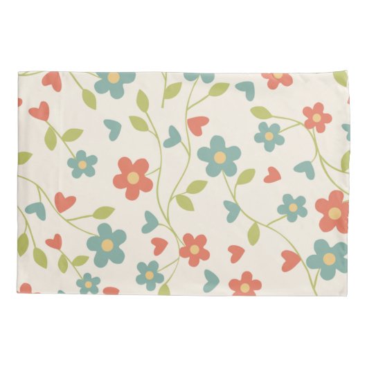 Pattern Floral Pillow Hoesje Kussensloop (Achterkant)