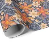 Pattern for Christmas of oil painting poinsettia. Cadeaupapier (Rol Hoek)