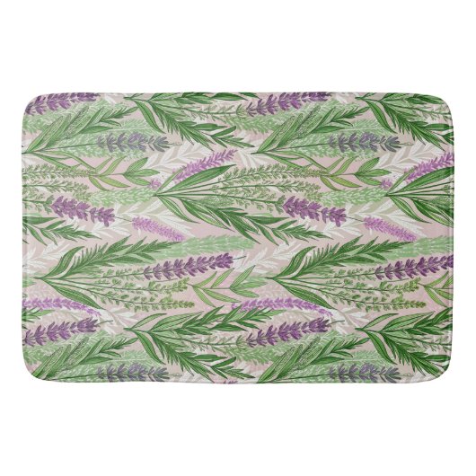 Pattern Fresh Lavender Flowers Badmat (Voorkant)