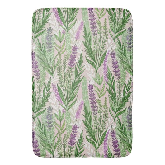 Pattern Fresh Lavender Flowers Badmat (Voorkant Verticaal)