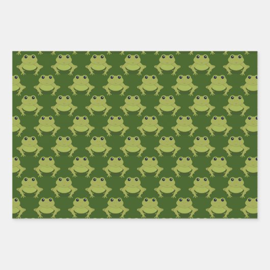 Pattern Frog Animal Inpakpapier Vel (Voorkant 3)